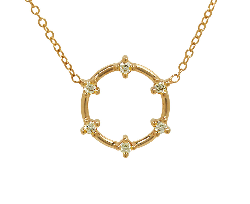 Zoë Chicco Diamond Open Circle Pendant Necklace - Closeup