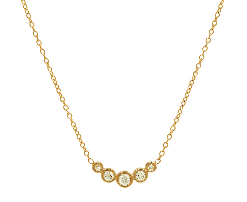 Zoë Chicco Curved Diamond Bar Pendant Necklace - closeup