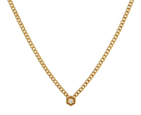 Zoë Chicco Diamond Hexagon Pendant Necklace