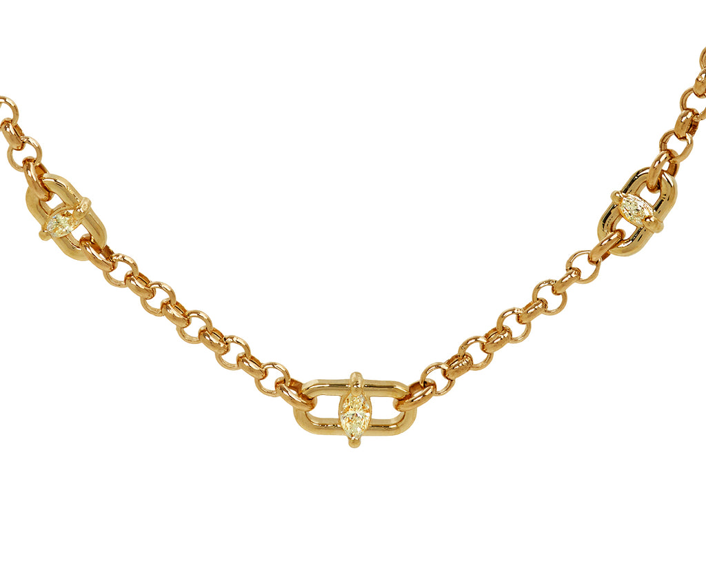 Zoë Chicco Diamond and Gold Rolo Necklace - closeup
