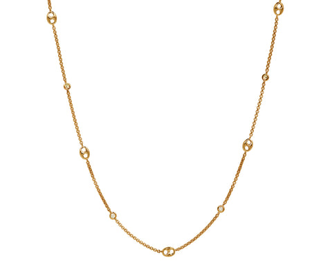 Zoë Chicco Mariner Link and Diamond Chain Necklace