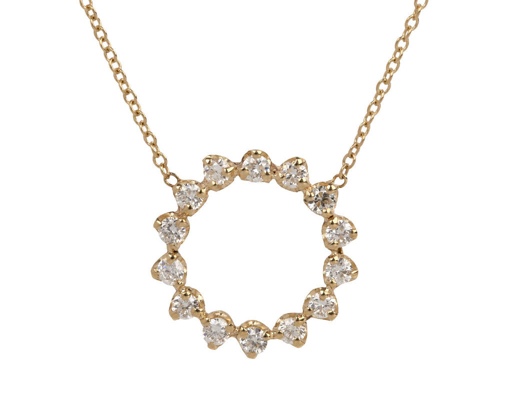 Zoë Chicco Open Sun Diamond Necklace - Closeup