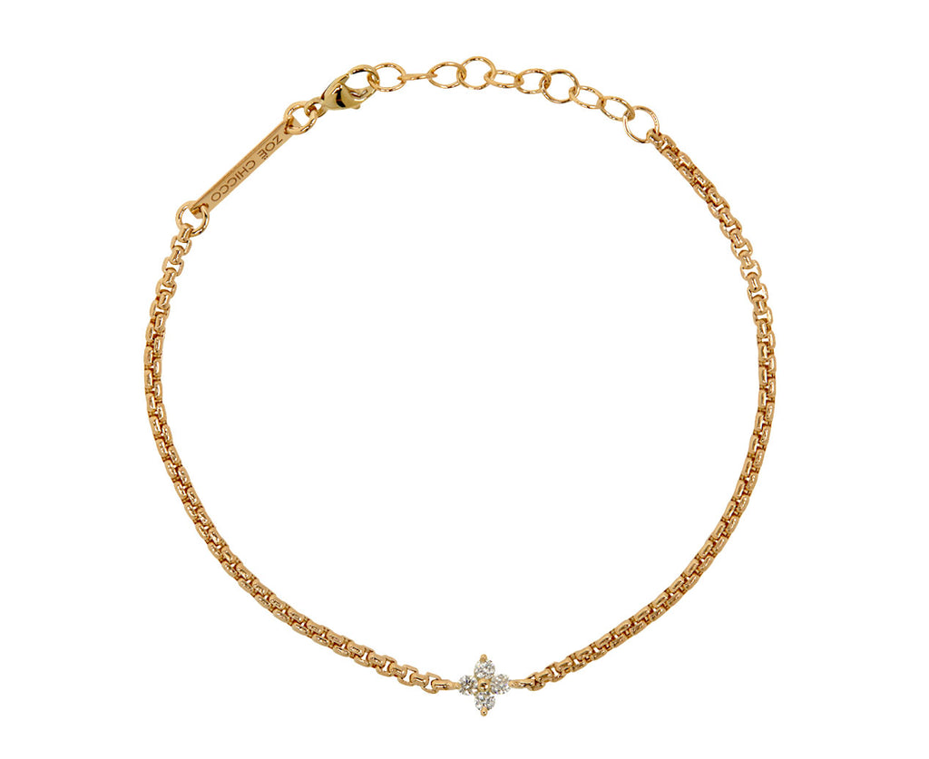 Diamond Quad Small Box Chain Bracelet