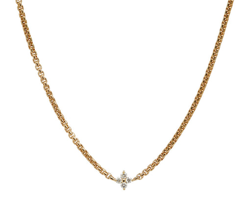 Zoe Chicco Diamond Quad Pendant Small Box Chain Necklace