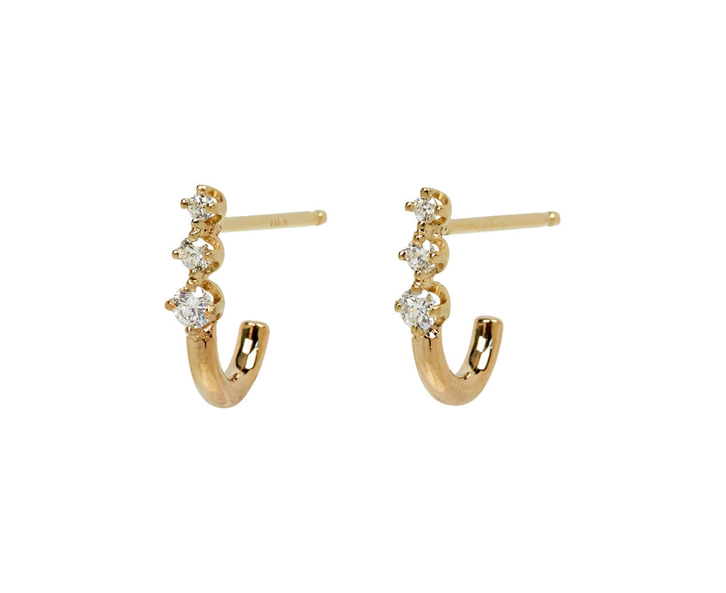 Graduated Diamond Small J Hook Earrings