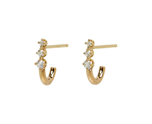 Graduated Diamond Small J Hook Earrings