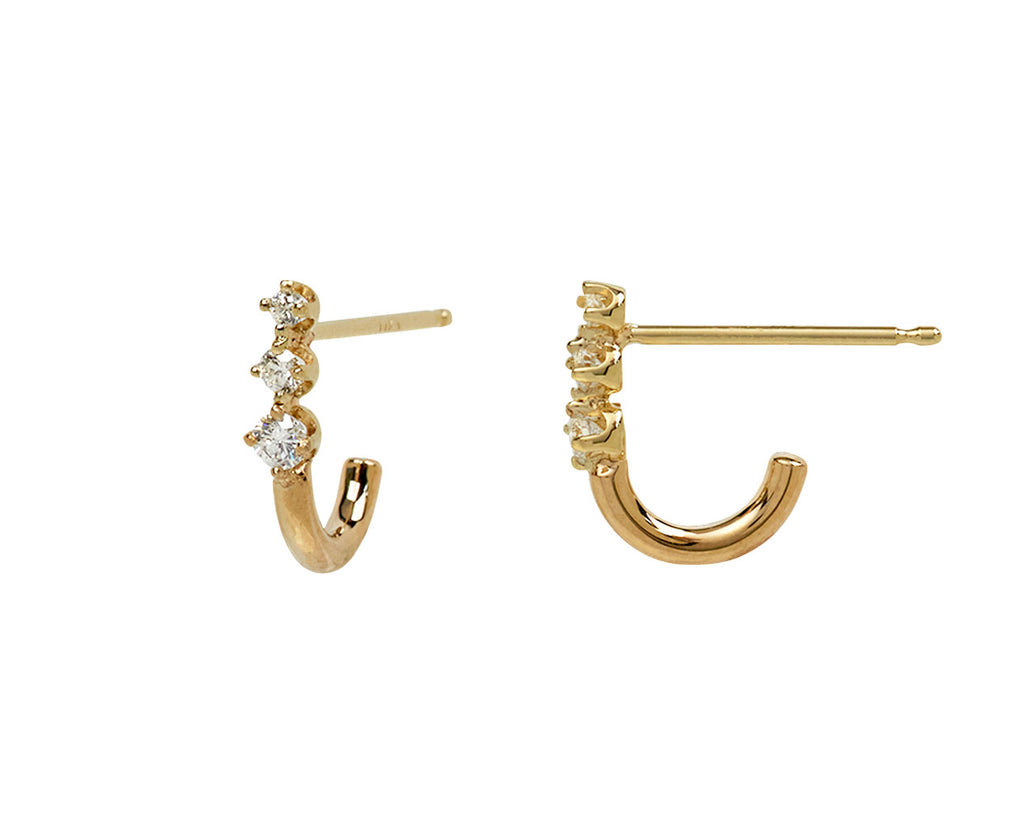 Graduated Diamond Small J Hook Earrings