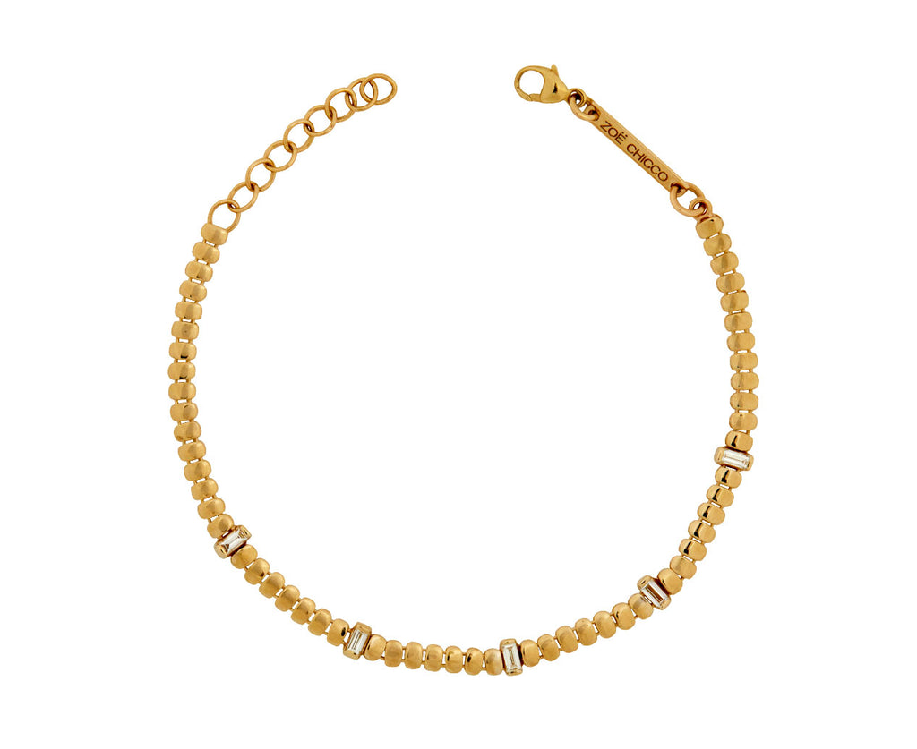 Zoë Chicco Baguette Diamond Puffed Link Bracelet - open