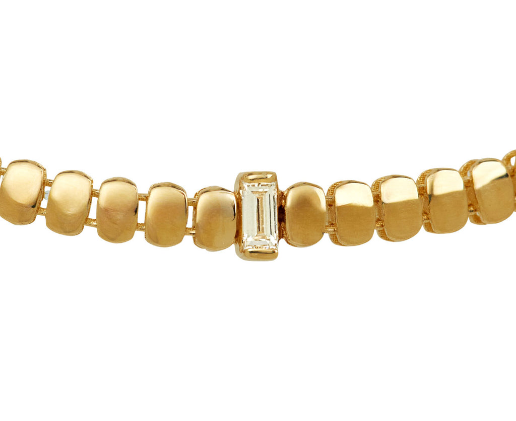 Zoë Chicco Baguette Diamond Puffed Link Bracelet - closeup