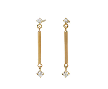 Zoë Chicco Square Bar Diamond Drop Earrings