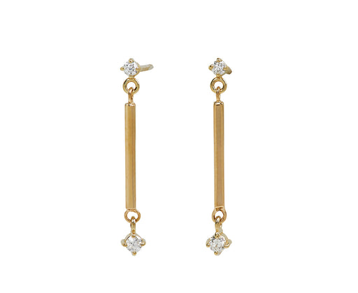 Zoë Chicco Square Bar Diamond Drop Earrings