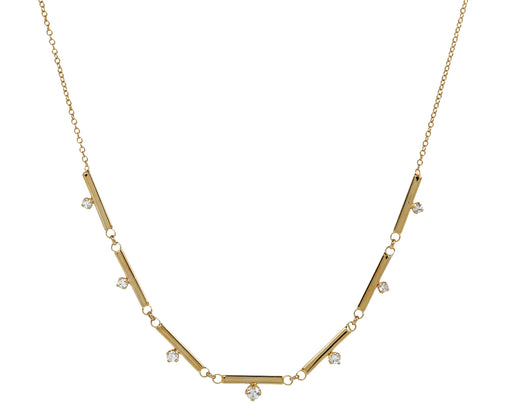 Zoë Chicco Gold and Diamond Bar Pendant Necklace