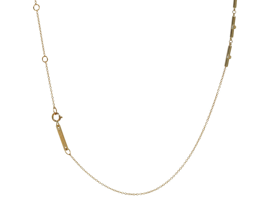 Zoë Chicco Gold and Diamond Bar Pendant Necklace - Closure