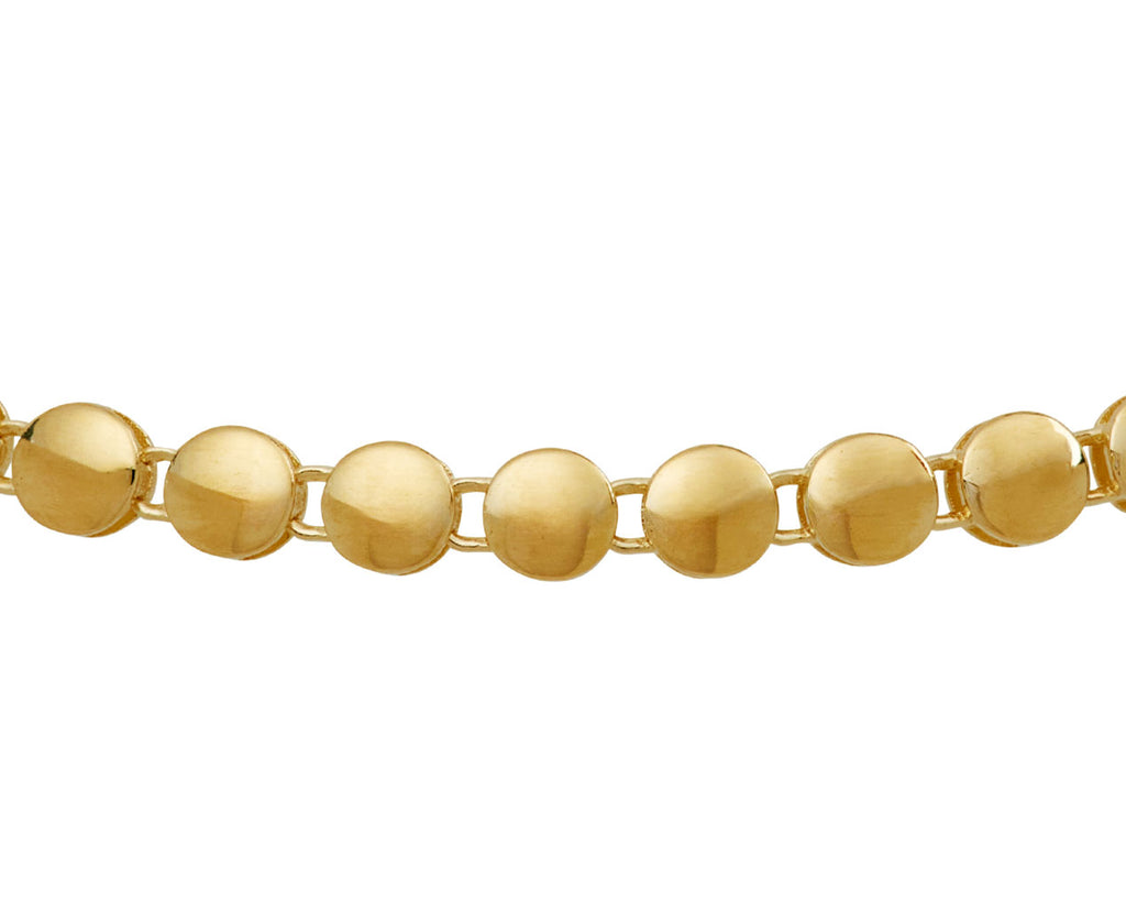 Zoë Chicco Puffed Gold Link Bracelet - closeup