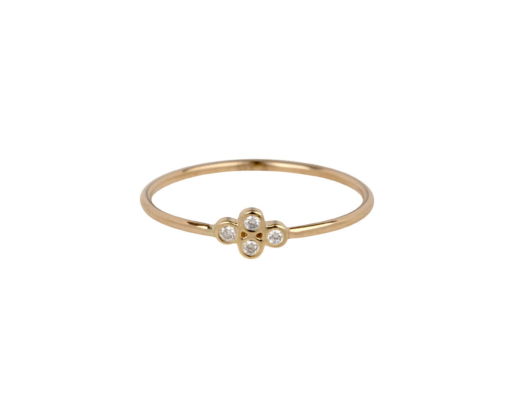 Zoë Chicco Tiny Quad Ring With Diamonds