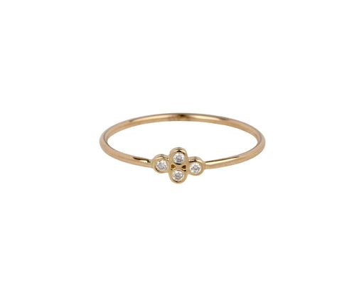 Zoë Chicco Tiny Quad Ring With Diamonds