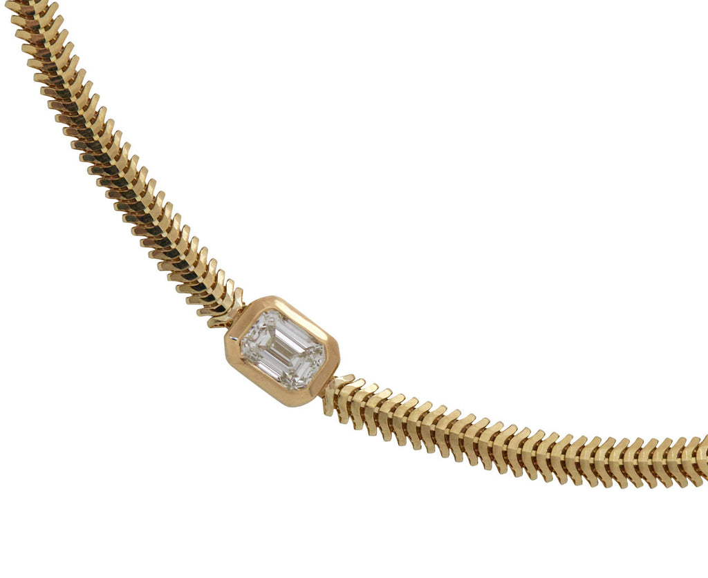 Zoë Chicco Oval Snake Chain and Diamond Bracelet - Closeup