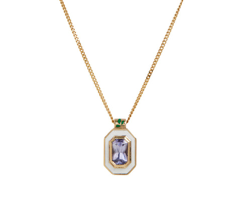 Lilac Spinel Sari Lucknow Pendant Necklace