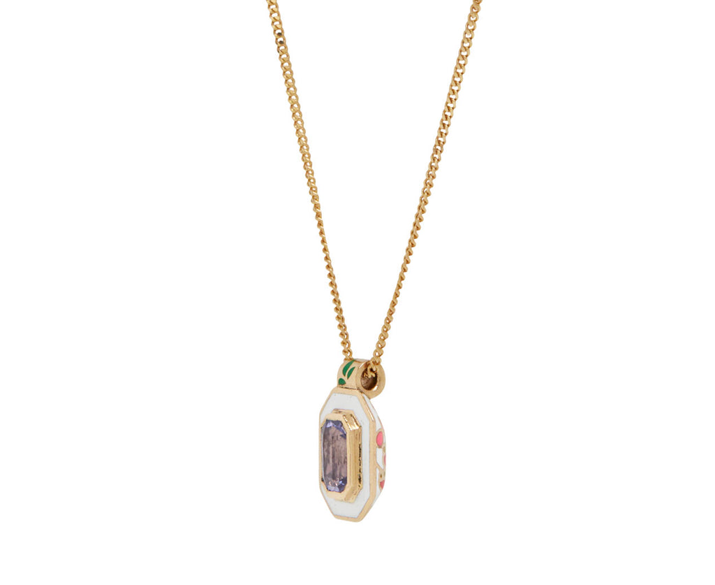 Lilac Spinel Sari Lucknow Pendant Necklace