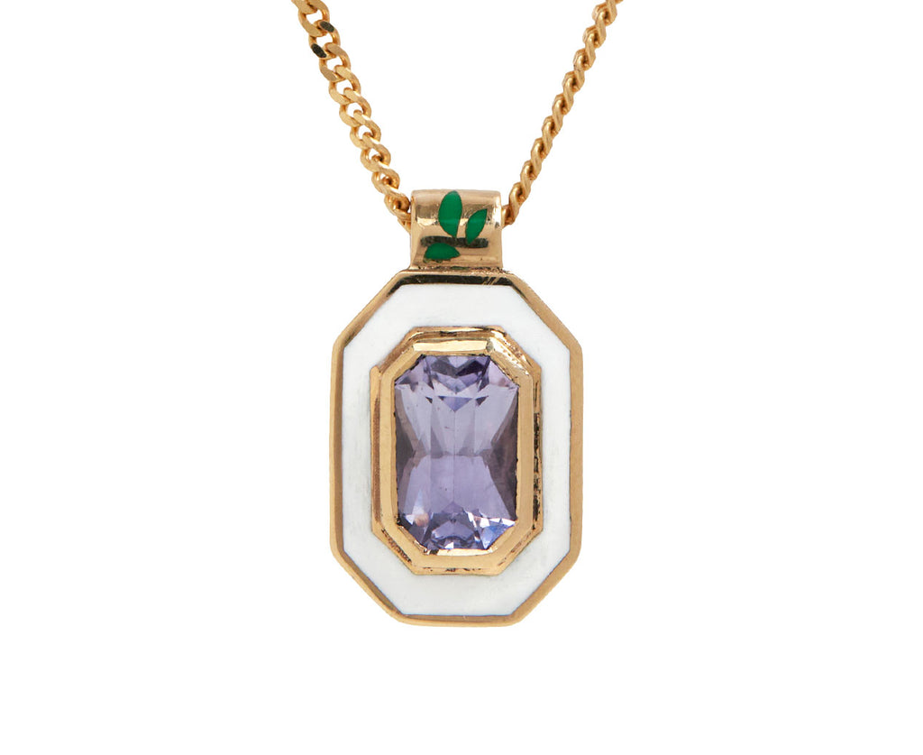 Lilac Spinel Sari Lucknow Pendant Necklace