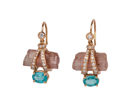 Pink Tourmaline Oracle Oval Drop Earrings