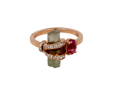 Pink and Green Tourmaline Ring