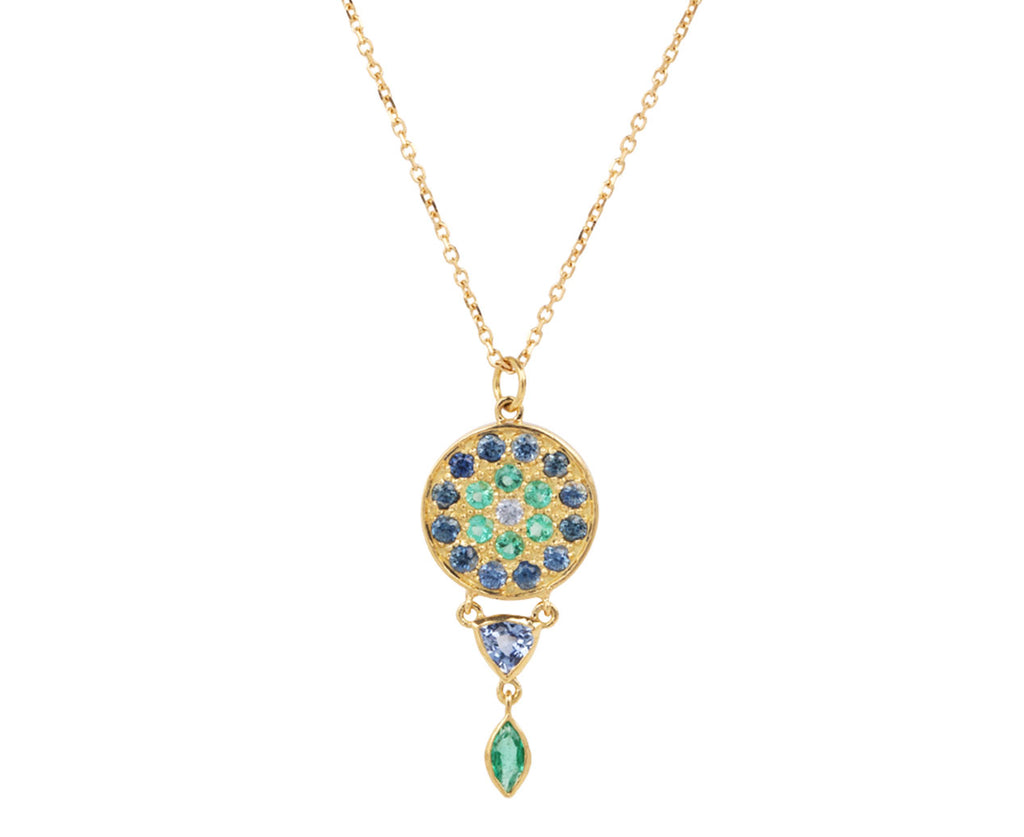 Sophie d'Agon Sapphire and Emerald Babystone 2 Necklace