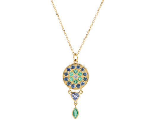 Sophie d'Agon Sapphire and Emerald Babystone 2 Necklace
