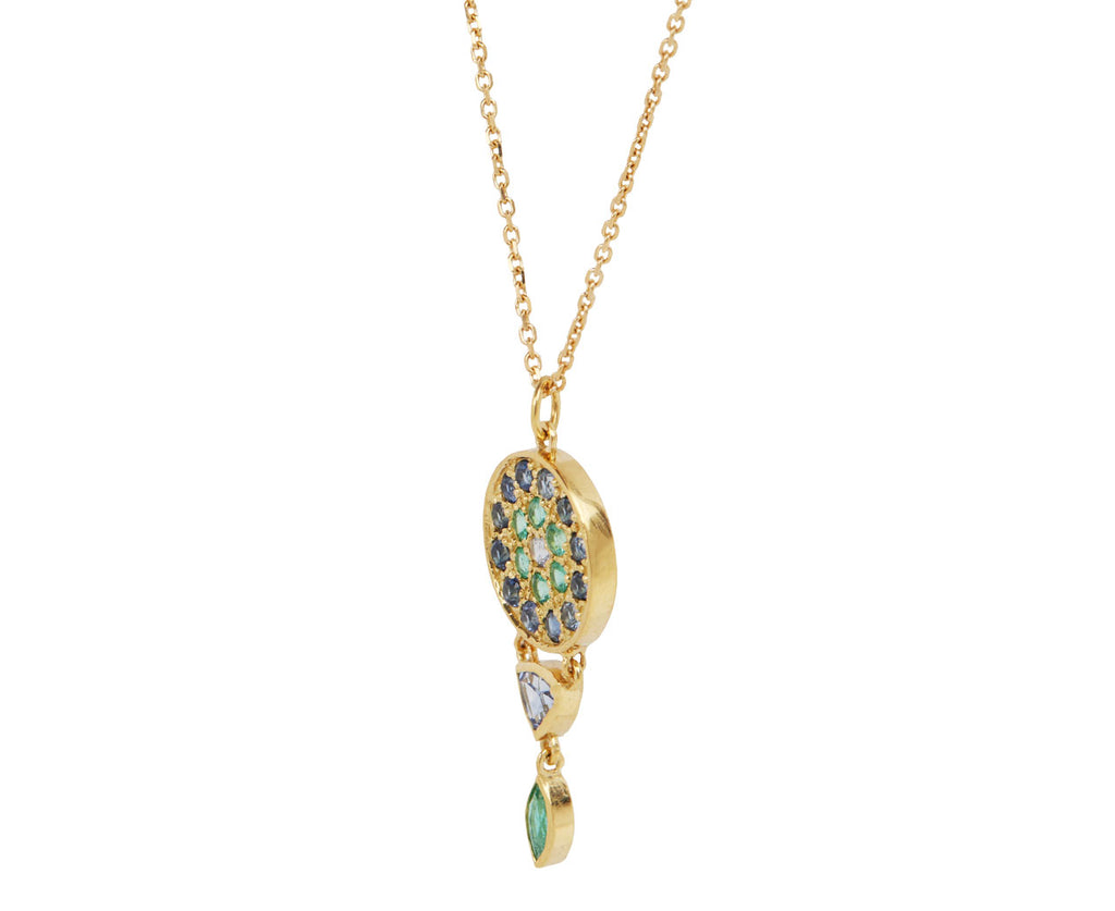 Sophie d'Agon Sapphire and Emerald Babystone 2 Necklace Side View