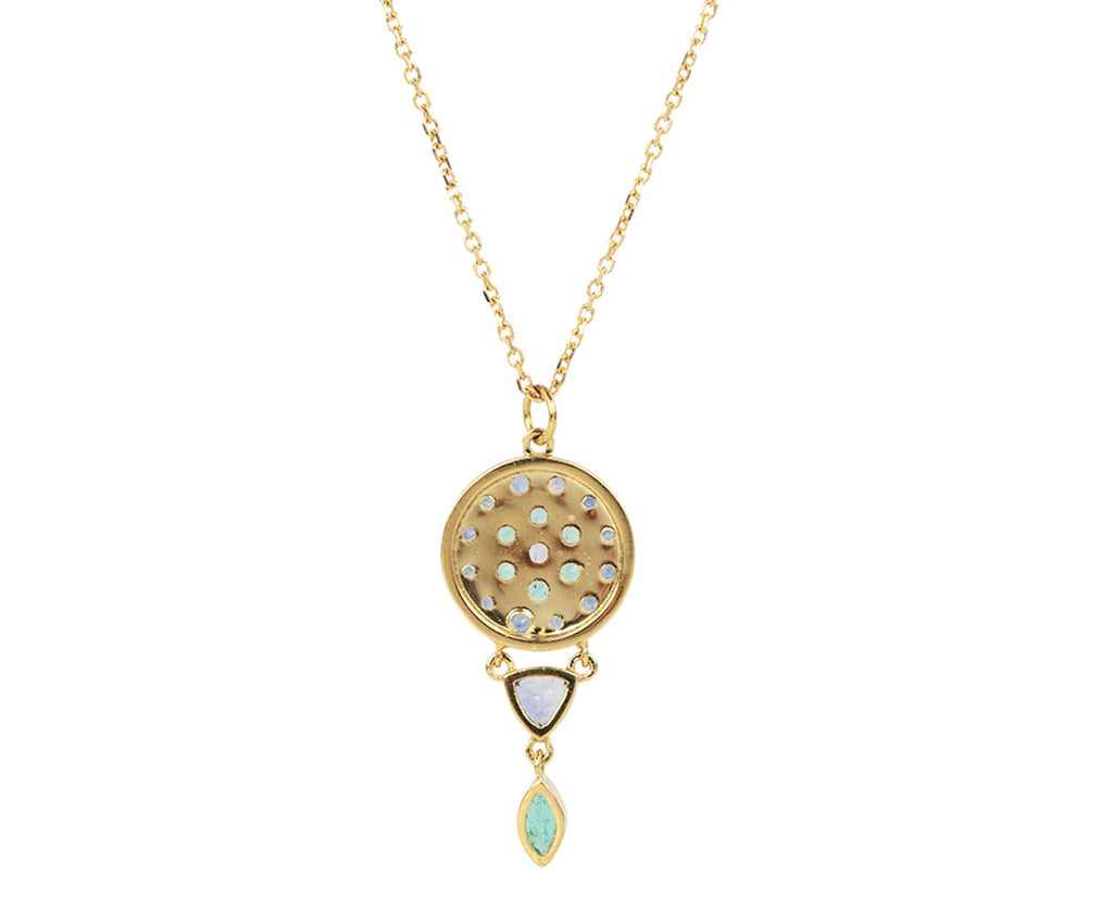 Sophie d'Agon Sapphire and Emerald Babystone 2 Necklace Back