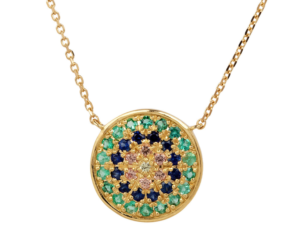 Sophie d'Agon Emerald and Sapphire Yellowstone 1 Necklace Close Up
