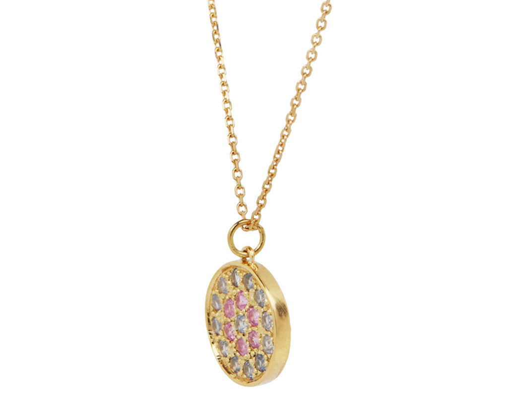Sophie d'Agon Lavender and Pink Sapphire Babystone 1 Necklace Side View