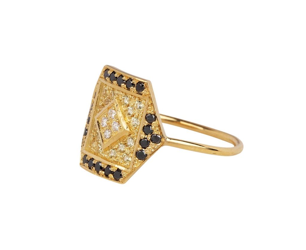 Black Diamond and Sapphire Paloma 1 Ring