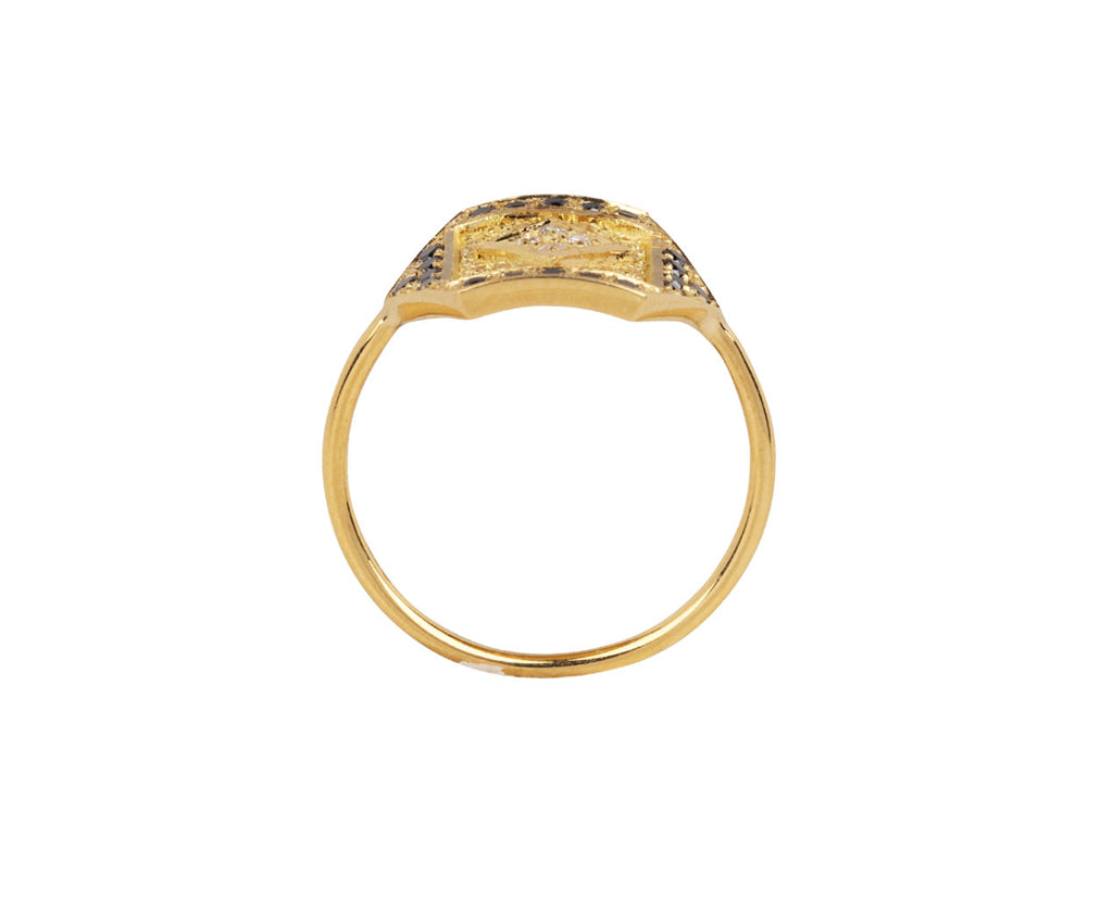 Black Diamond and Sapphire Paloma 1 Ring