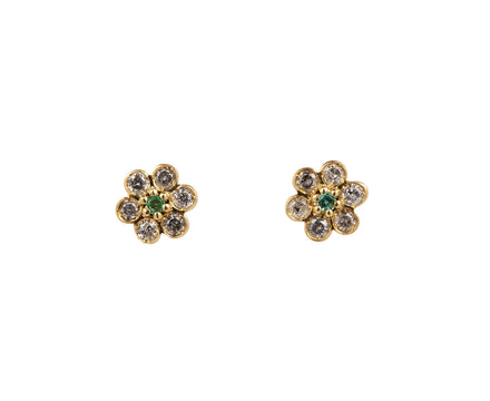 Sophie d'Agon Champagne Diamond Miniflower 4 Stud Earrings