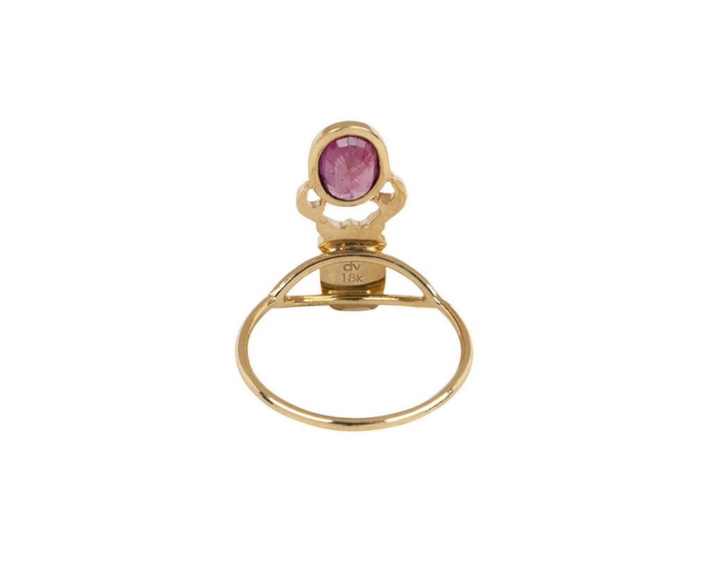 Emerald and Burgundy Sapphire Khepri Ring