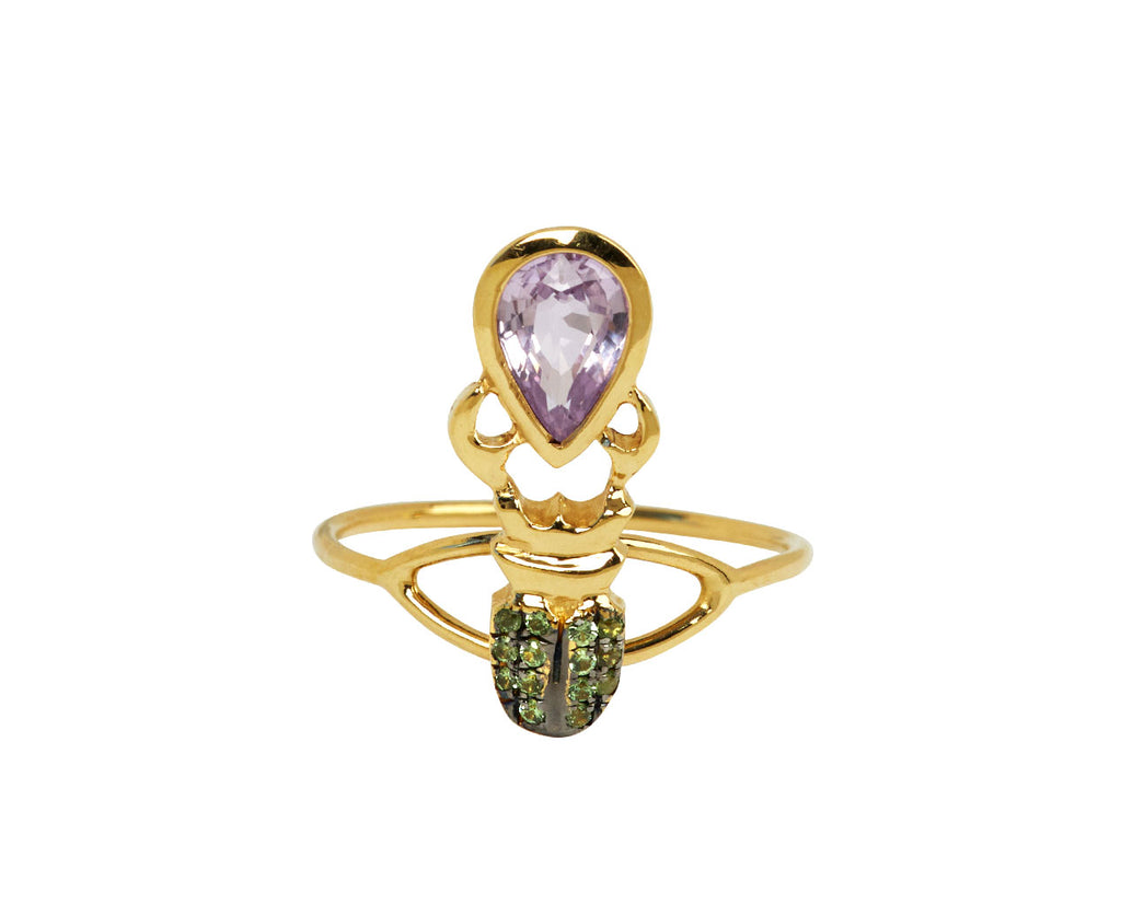 Green and Lilac Sapphire Khepri Ring - TWISTonline 