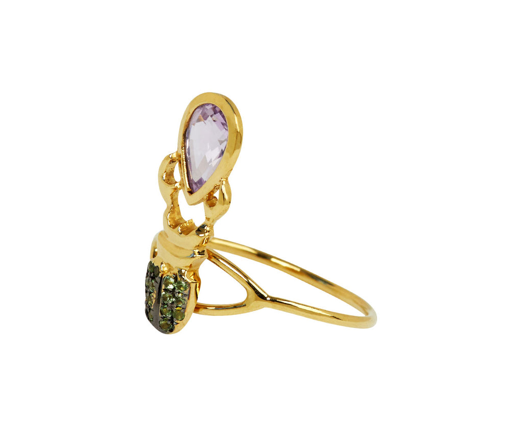 Green and Lilac Sapphire Khepri Ring - TWISTonline 