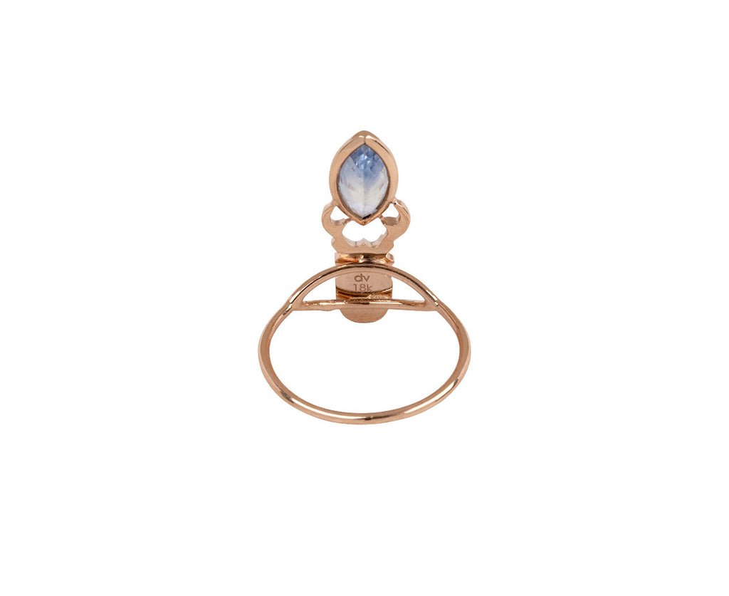 Orange and Blue Sapphire Khepri Ring