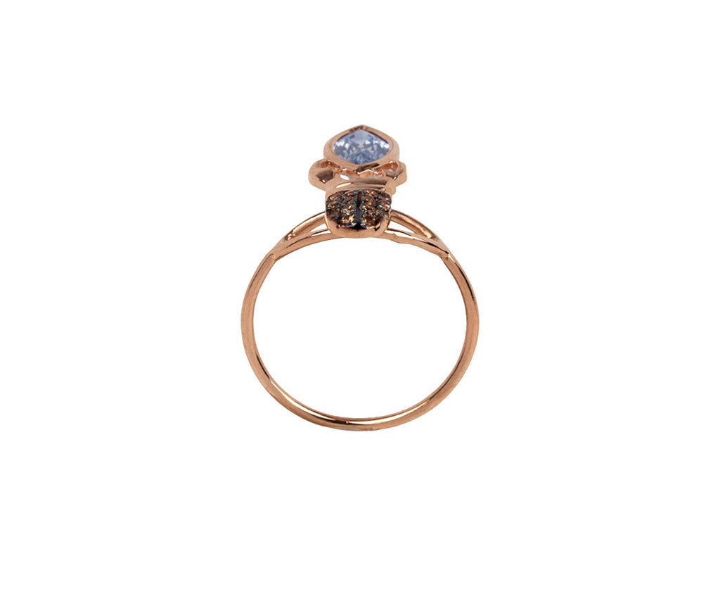 Orange and Blue Sapphire Khepri Ring
