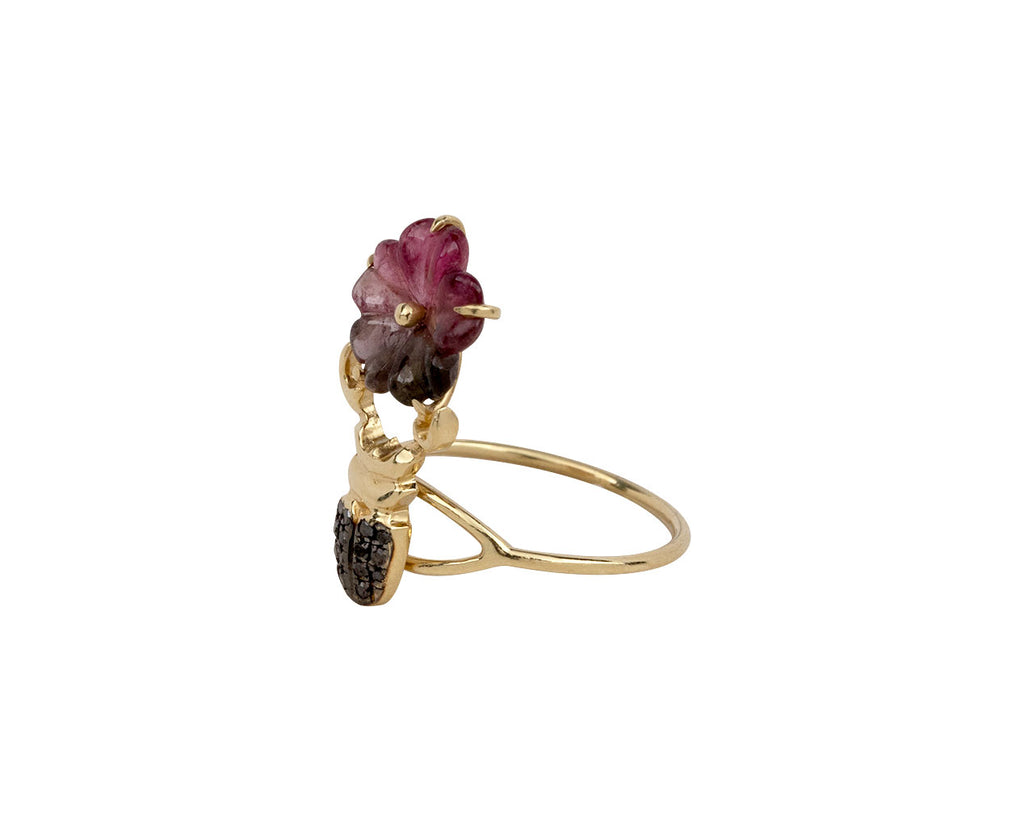 Tourmaline Flower Khepri Ring