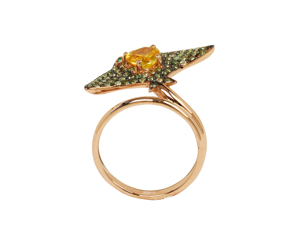 Baby Manta ray 18KPG CT 0.50 Green sapphires CT 0.78 Yellow sapphire CT 0.03 tsavorites - TWISTonline 