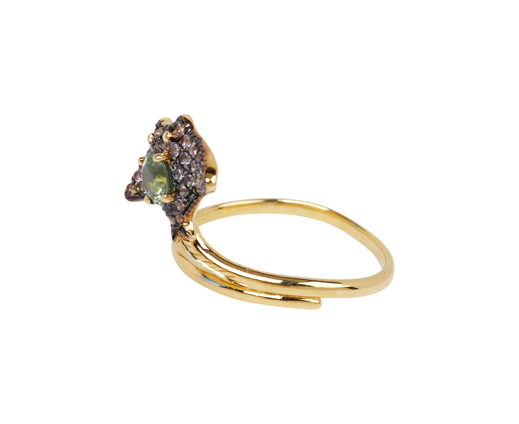Preemie Manta Ray 18KYG  CT 0.38 white diamonds CT 4.5  malachite CT 4.7 lapis - TWISTonline 