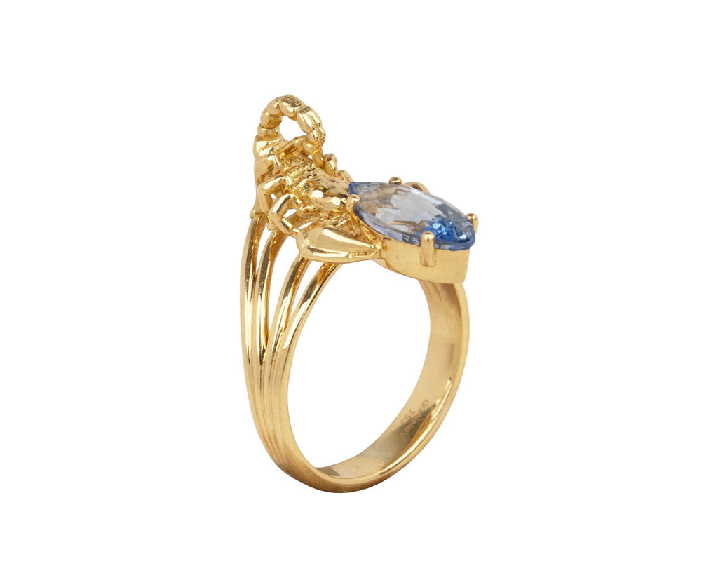 Blue Sapphire Scorpion Ring
