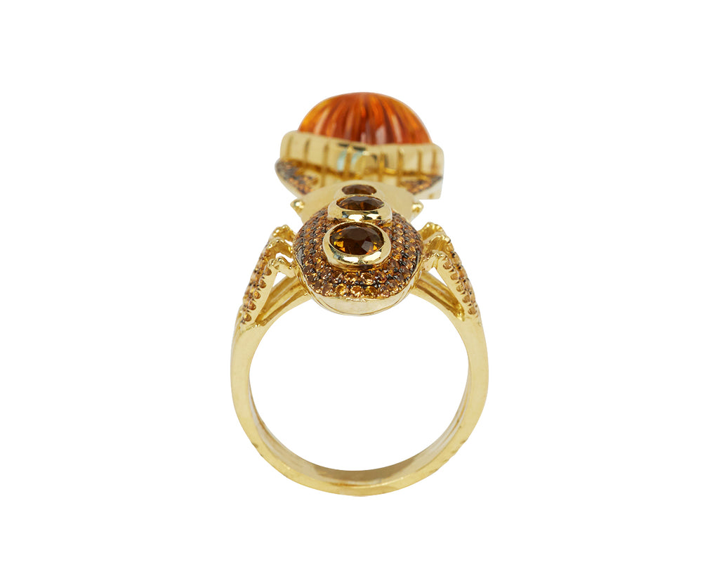 Mithras CT 6.6 carved citrine CT 1.52 mustard sapphires CT 0.35 Amethysts 18kyg - TWISTonline 