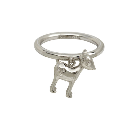 Newborn Fawn Ring 18KWG CT 0.08 white diamonds - TWISTonline 