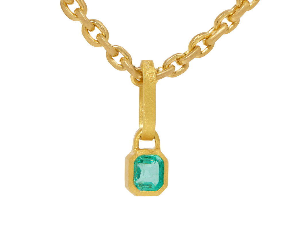 Mini Emerald Cut Emerald Pendant ONLY