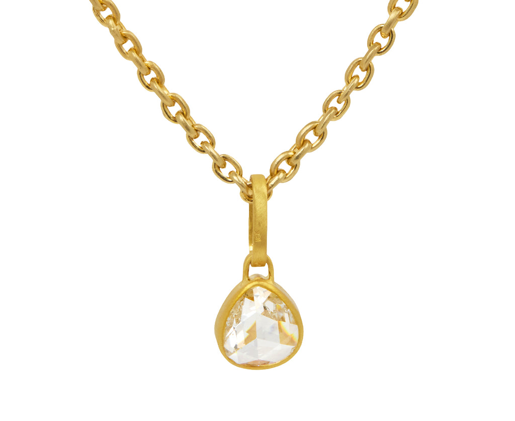 Rose Cut Pear Shaped Chubby Diamond Pendant ONLY