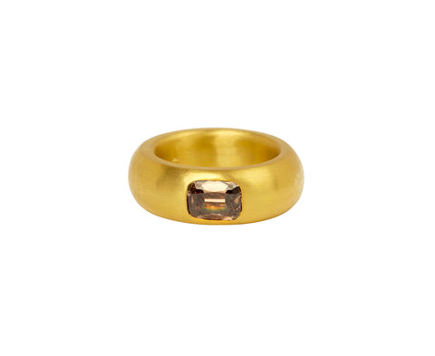 Darius Old Cushion Cut Brown Diamond Oversized Signature Band