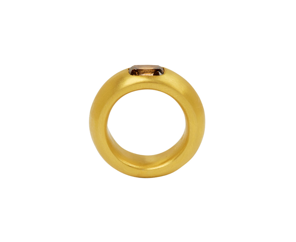 Old Cushion Cut Brown Diamond Oversized Signature Band